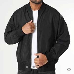 Only & Sons Black Bomber Jacket Sz M Lightweight Windbreaker Coat Outdoor Jacket